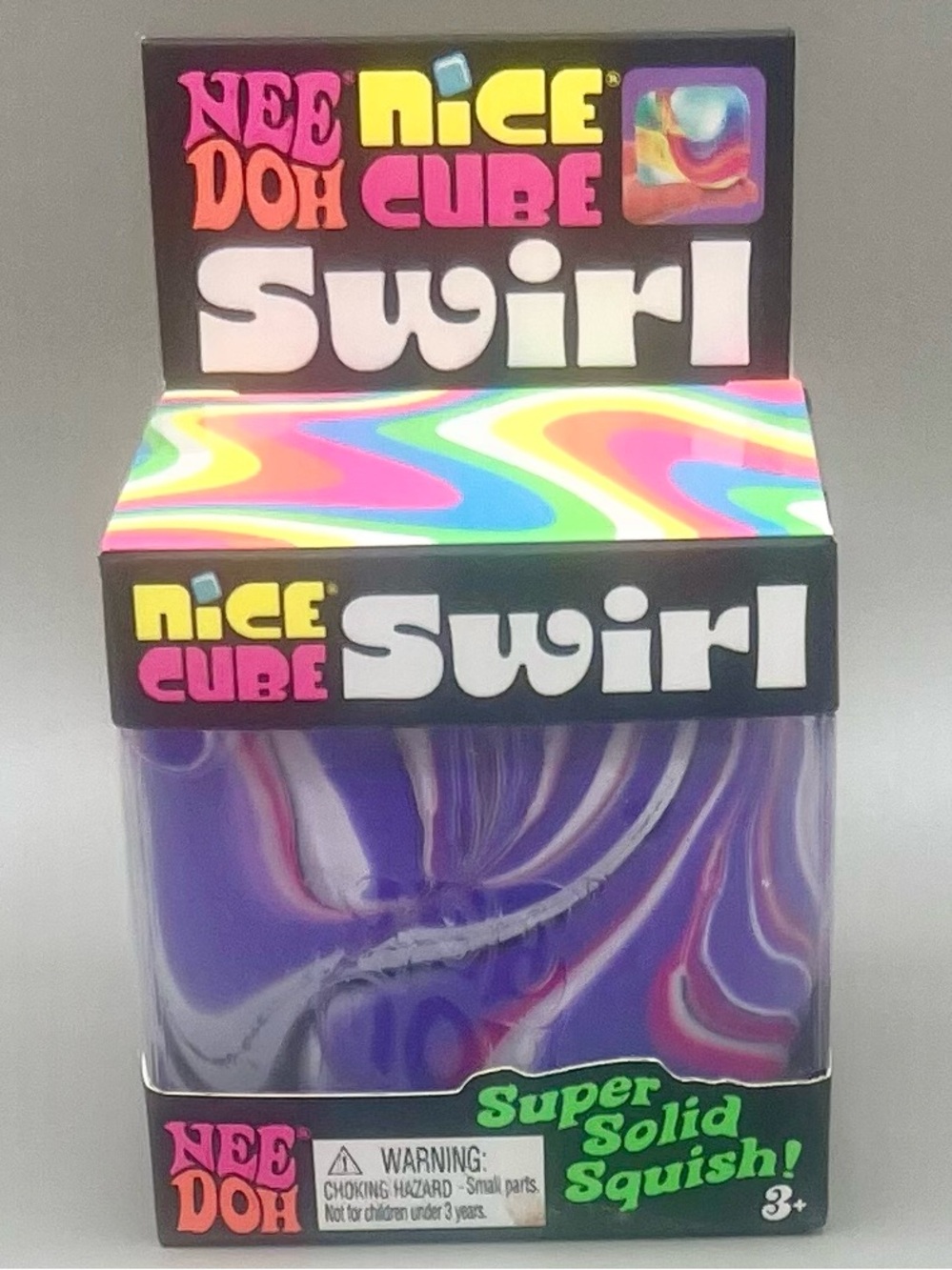 Authentic NEEDOH Nice Cube Swirl ~ Purple/Pink/White 💜🩷🤍 Super Solid Squish NEW